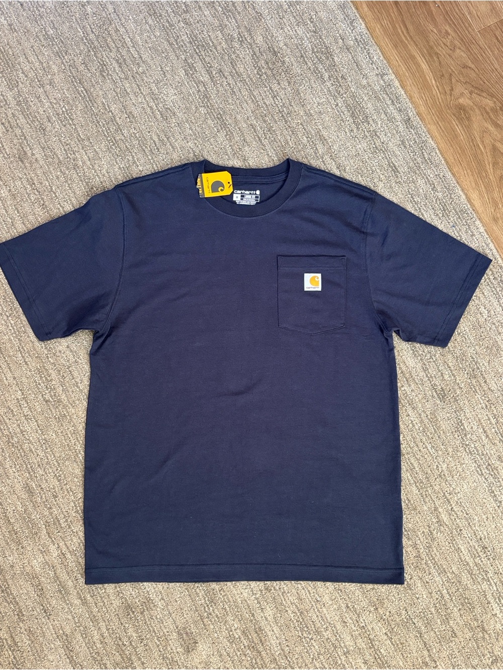 Carhartt navy blue men's short-sleeve pocket t-shirt